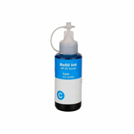 Bouteille d'encre Adaptable HP GT52-100 ml - Cyan